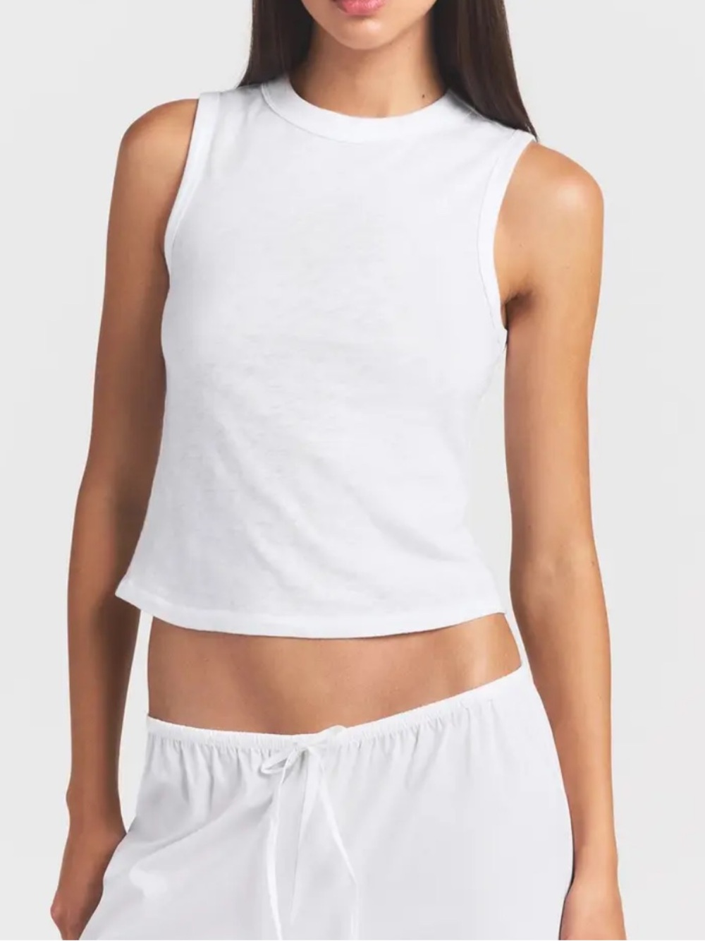 SKIMS mock neck tank in bone smooth  Tank Top in great shape!